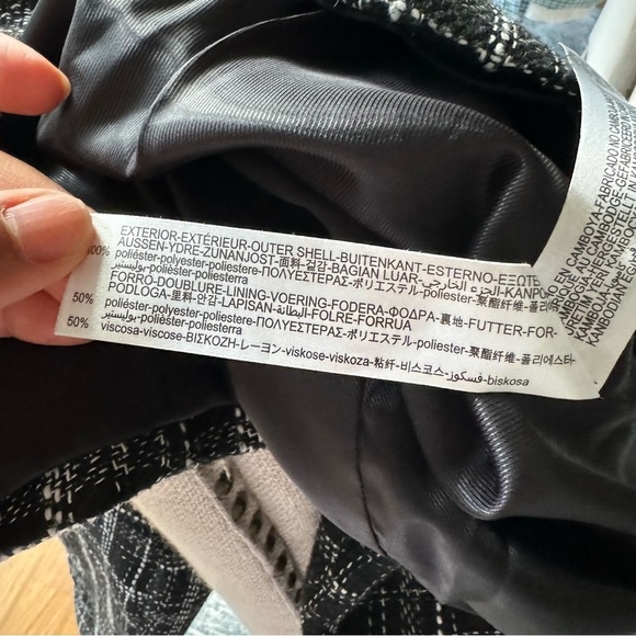 Zara Womens Plaid Tweed Crop Jacket Size‎ L - Picture 6 of 14